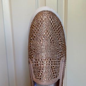 Rose gold slip on shoes